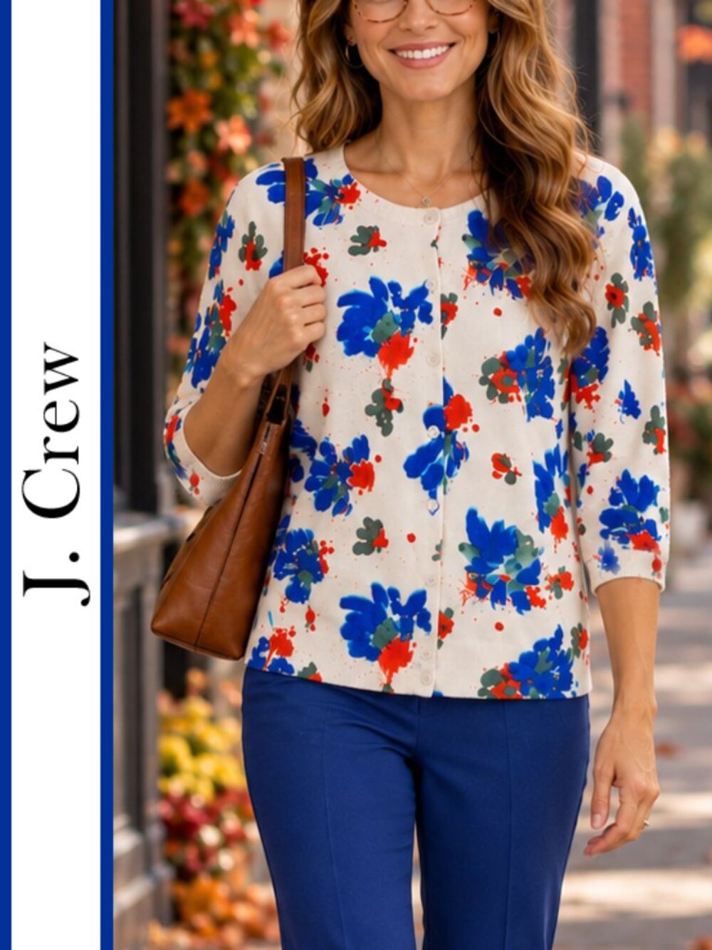 J. Crew | 'Paintbox Floral' Classic Wool Cardigan